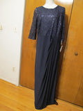 Alex evenings women’s navy maxi gathered evening dress size 20W 