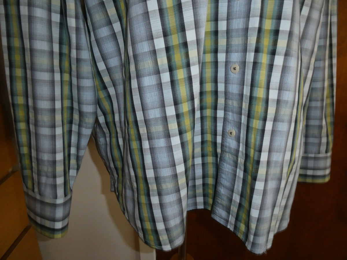 Tommy Bahama Island Modern Fit Shirt Men's XL Plaid 100% Cotton Button Front