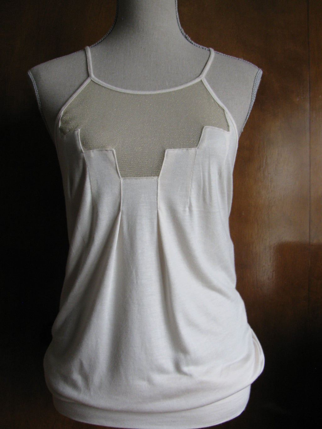 Anthropologie Delleta Women's Ivory Staggered Top New 
