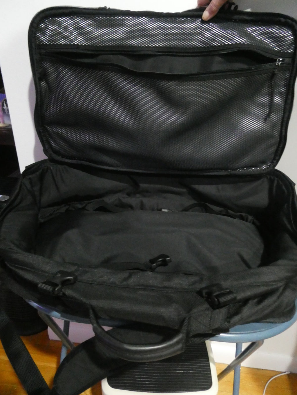 TUMI Expandable 3-in-1 Travel Bag Backpack Briefcase Black Ballistic Nylon 22"