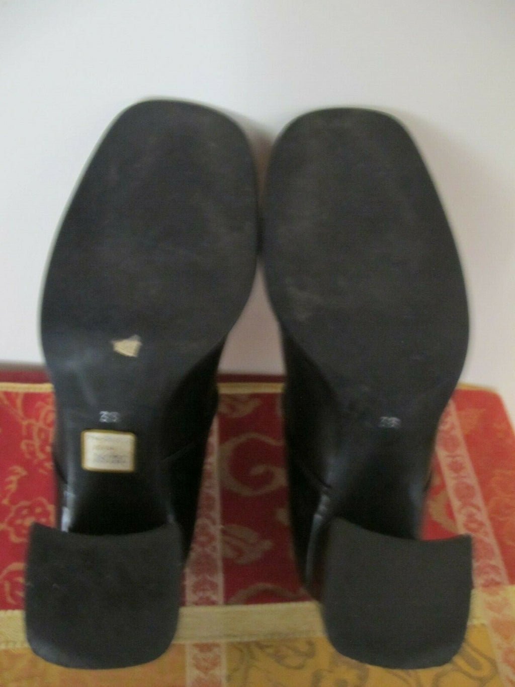 Marie Claire women’s ankle leather black block boots shoes heels size 38 Italy	