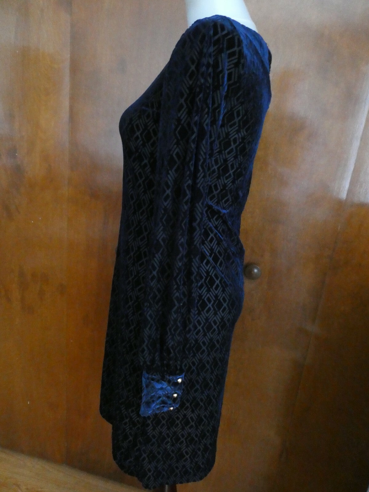 Ralph Lauren women navy velour evening dress PM
