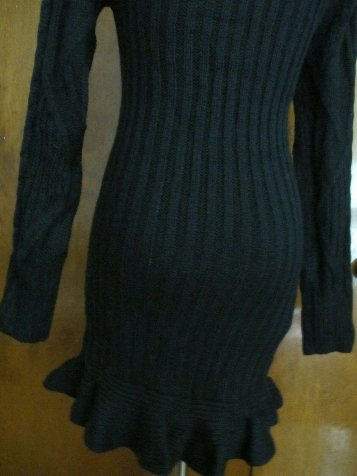 UNIF Women's Black Detailed Sweater Mini Dress Medium(fits Small)