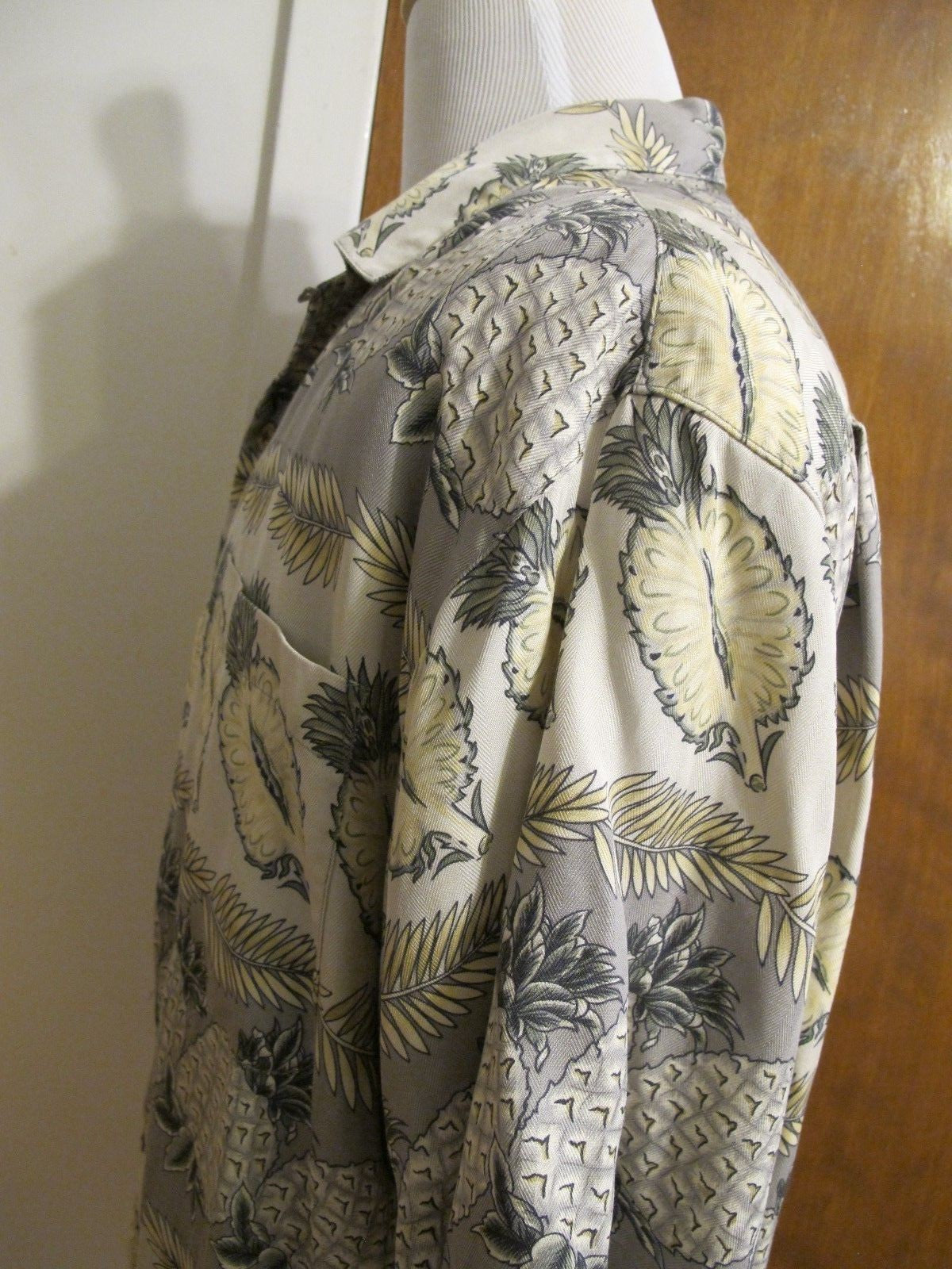 Tommy Bahama Mens Silk Multi Color Gray Bowling Camping Comfortable Shirt Large 