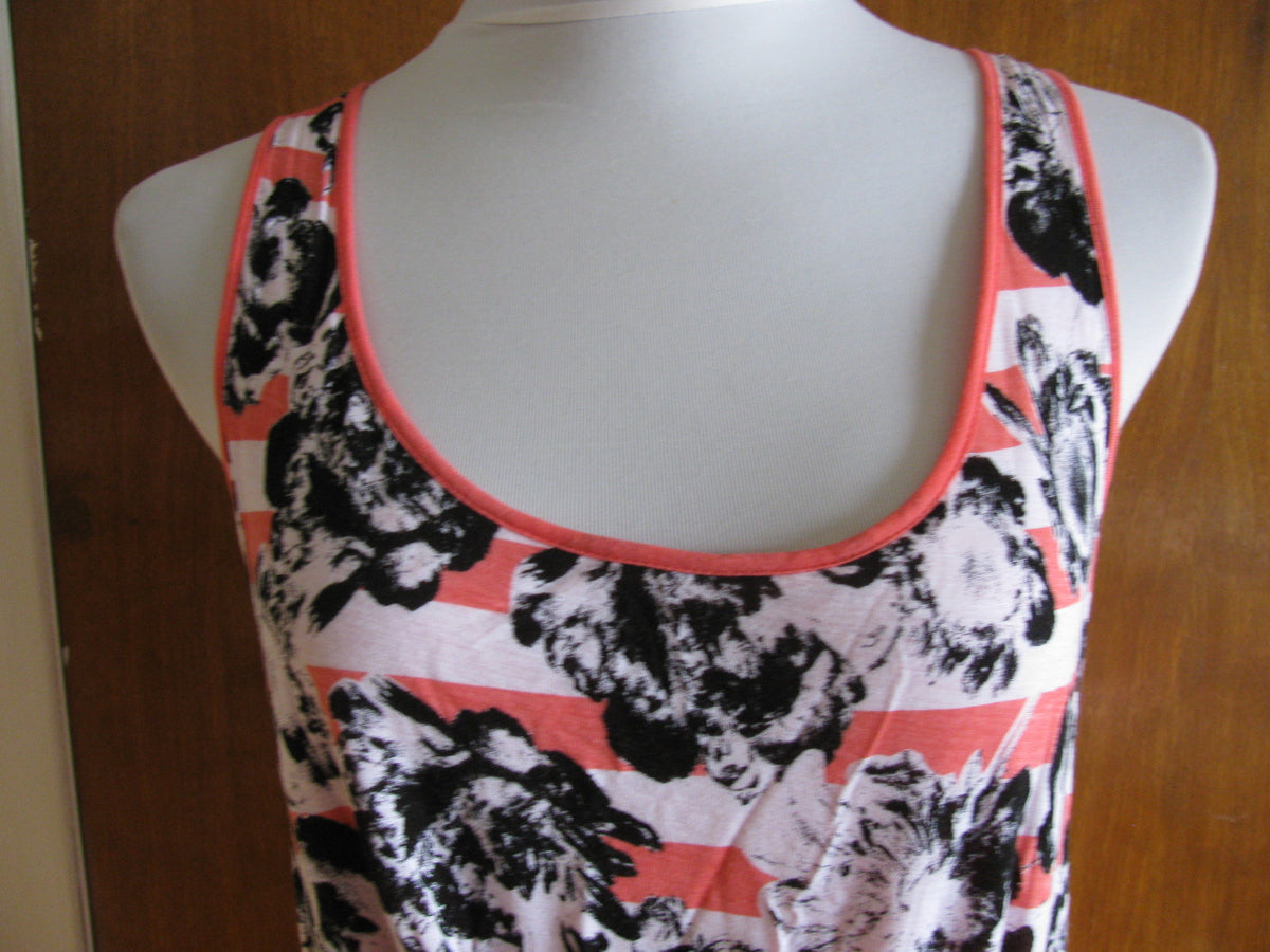 Kensie women’s coral tang white combo lined dress size Large New