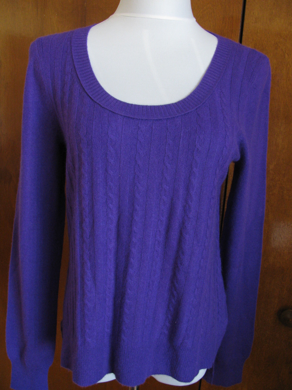 Aqua Women's Purple Cashmere Back Sweater Size S, XS