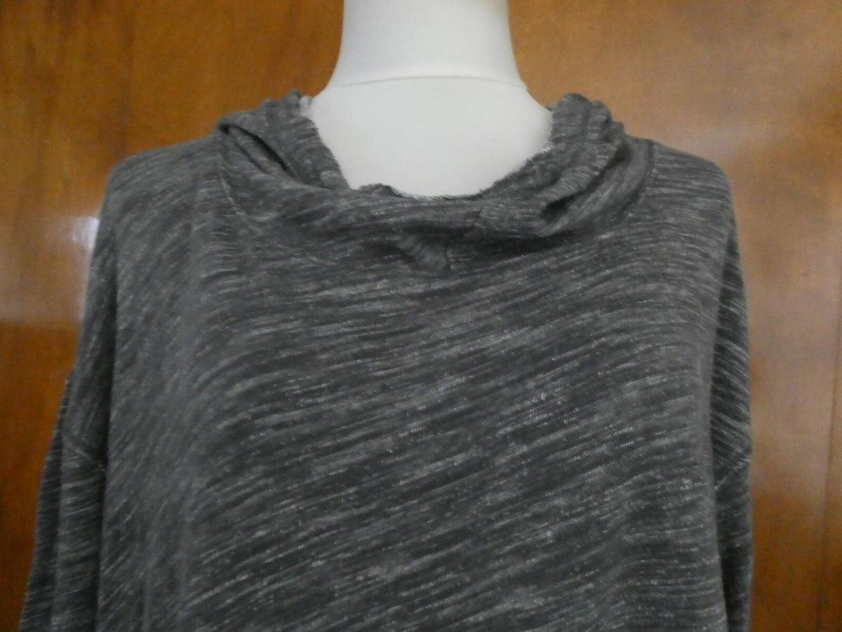 FREE PEOPLE Women’s Beach Gray Comb Long Sleeves Hood Sweater Dress M-L