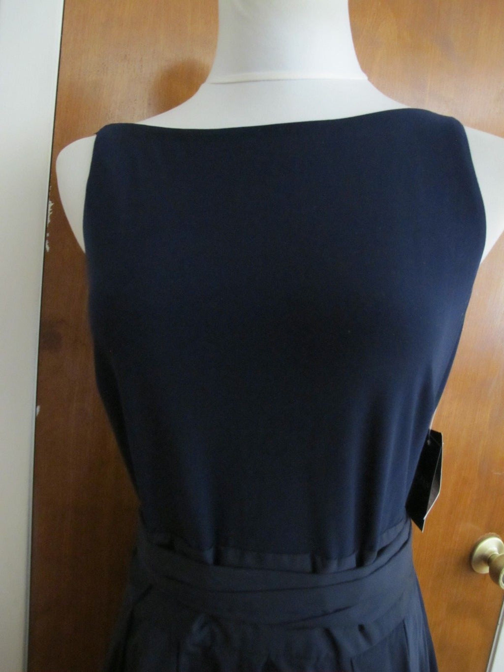Lauren Ralph Lauren women’s navy pleated skirt detailed dress size 14 NWT
