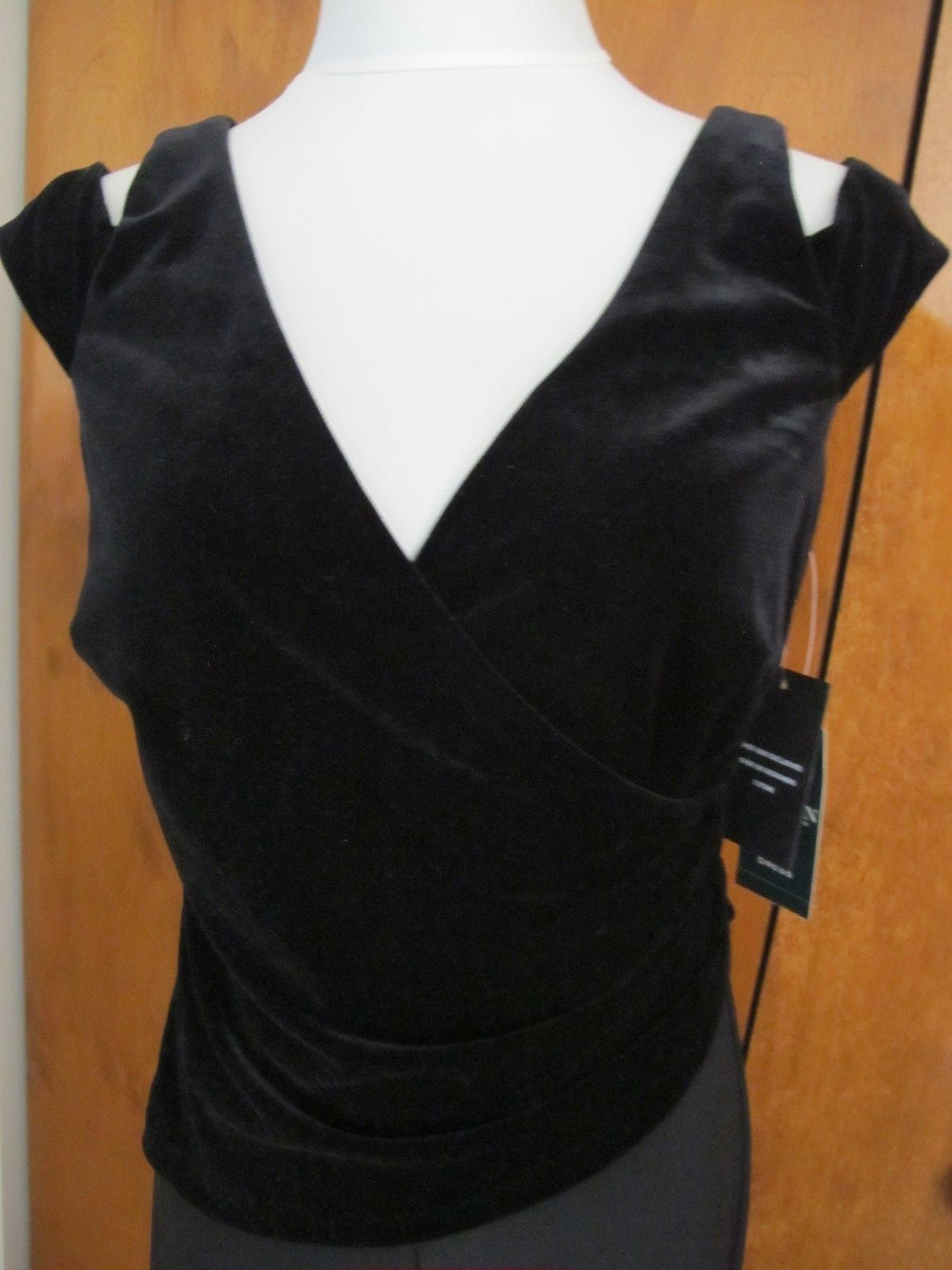 Ralph Lauren Women's Black Evening Velour Top Detailed Jumpsuit New