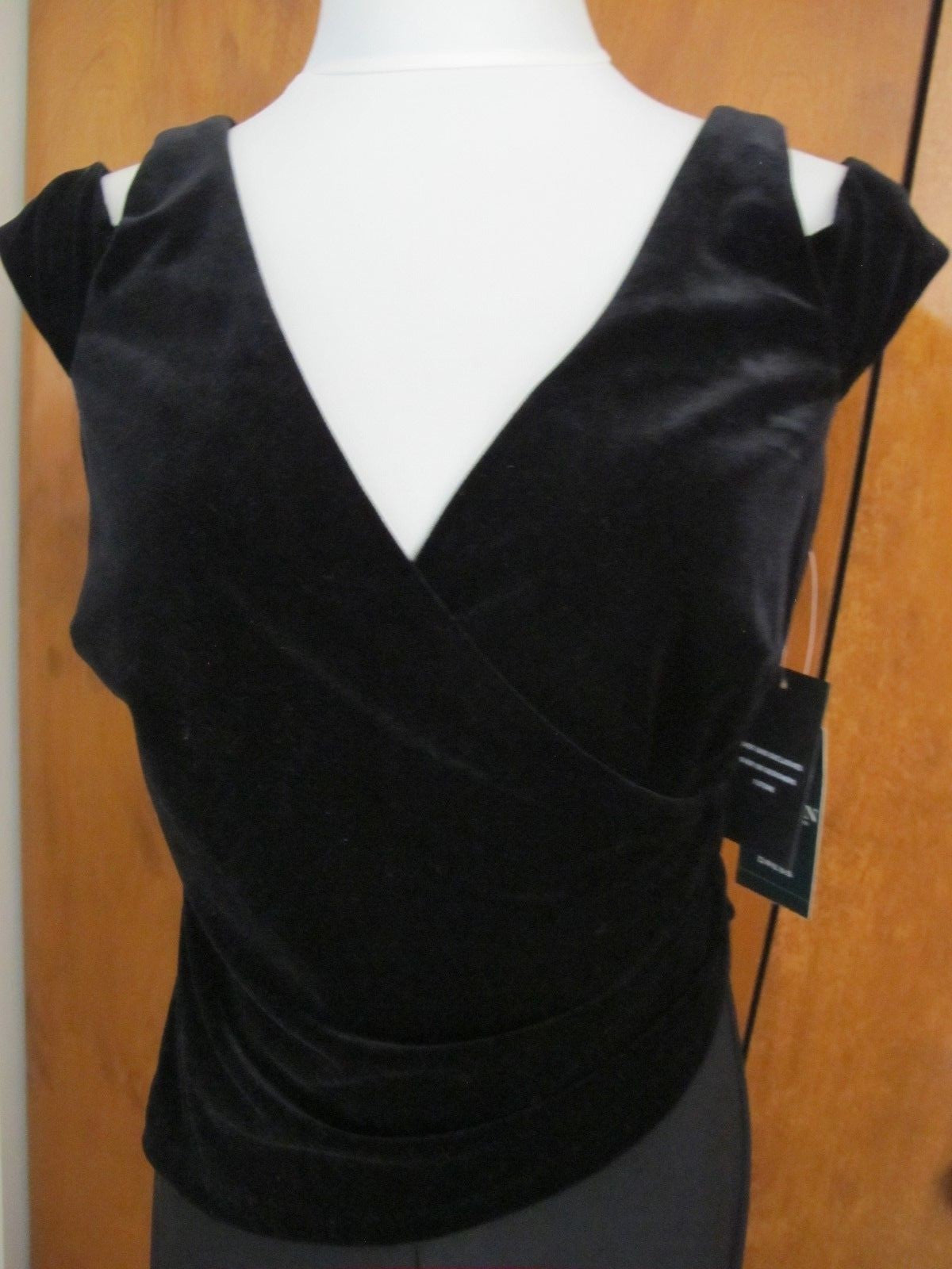 Ralph Lauren Women's Black Evening Velour Top Detailed Jumpsuit New