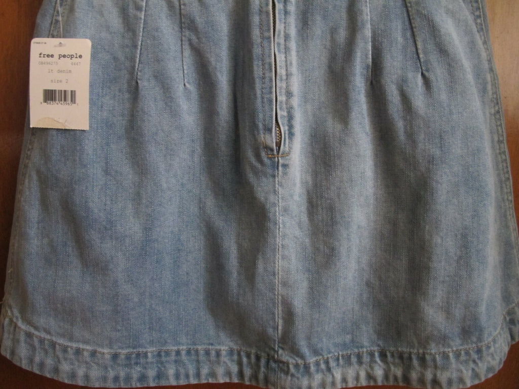Free People Women’s Denim Detailed Blue Skirt Size 2