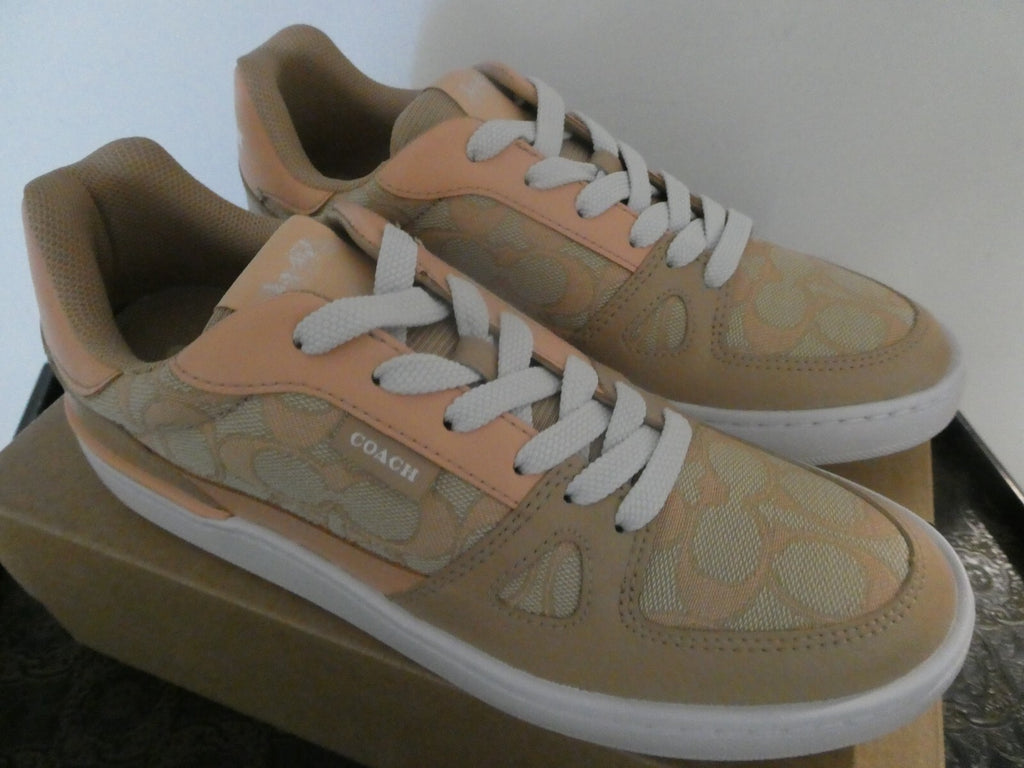 Coach Womens Faded Blush Clip Signature Court Low Top Sneakers Size 8B