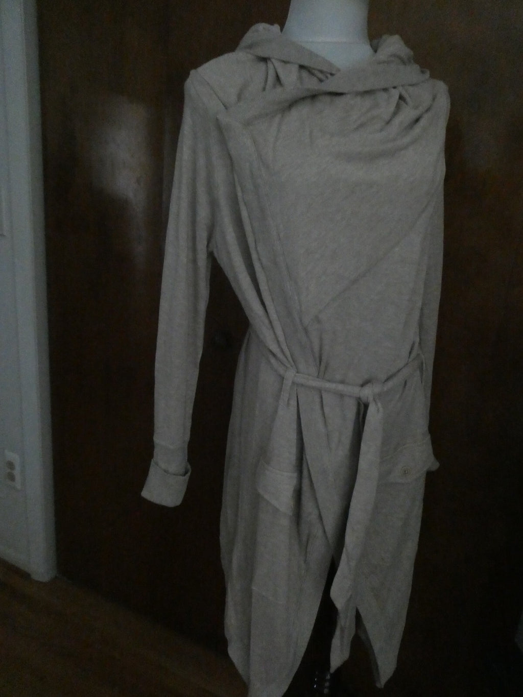 Juicy Couture Women's Beige Soft Modal/Cotton Wrap Long Jacket Cardigan Xlarge 
