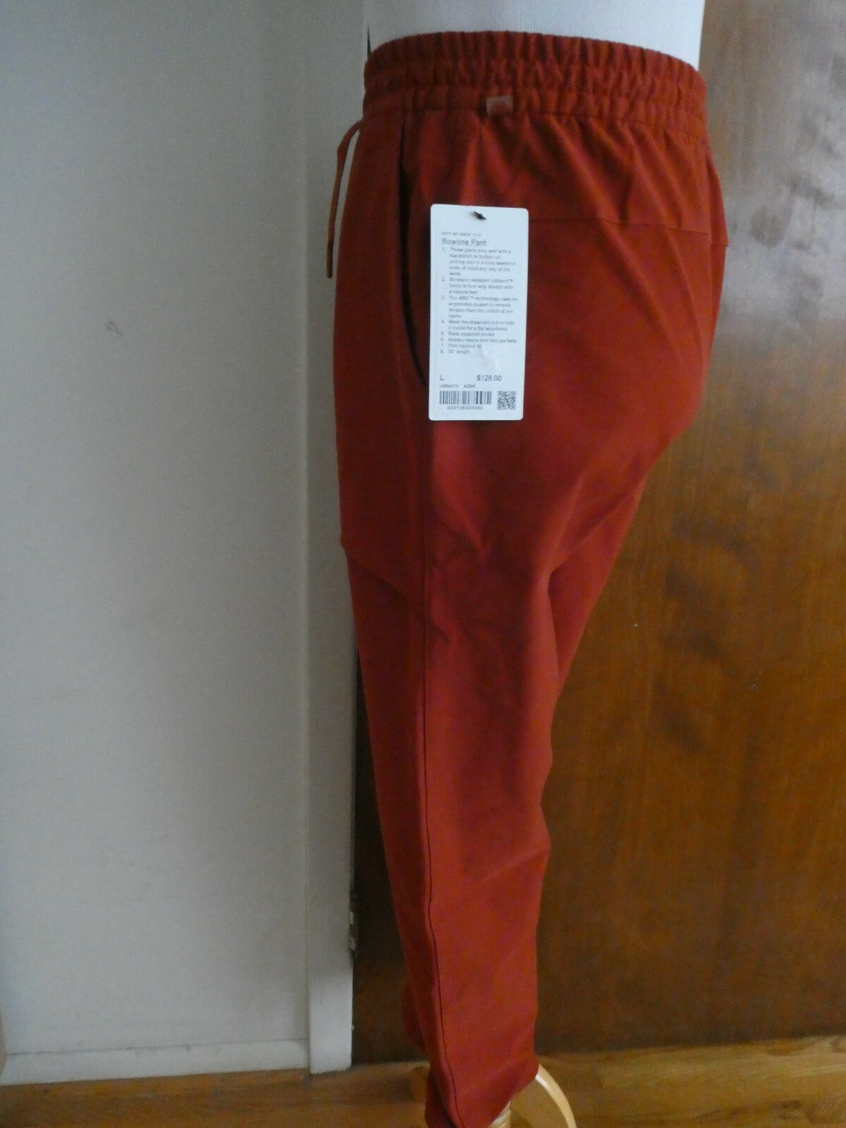 Lululemon Men's Aztec Brick Bowline Pants Utilitech Stretch Chino Jogger 