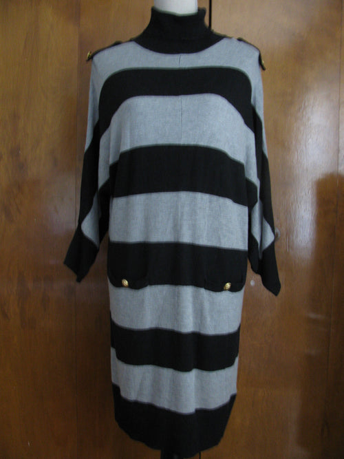 Andrienne Vittadini women's black flannel pocketed dress New