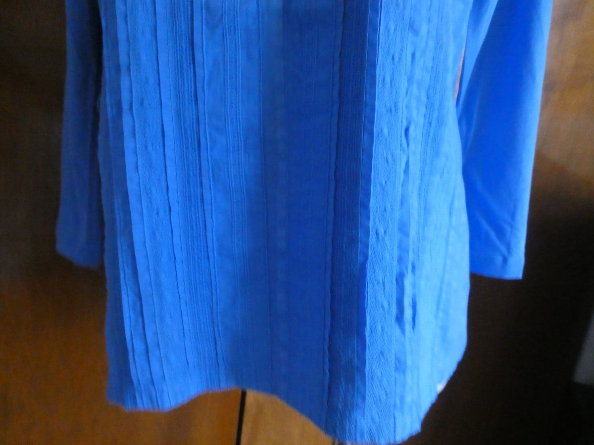 J.CREW  women's blue crewneck soft cotton 3/4 sleeves top Large