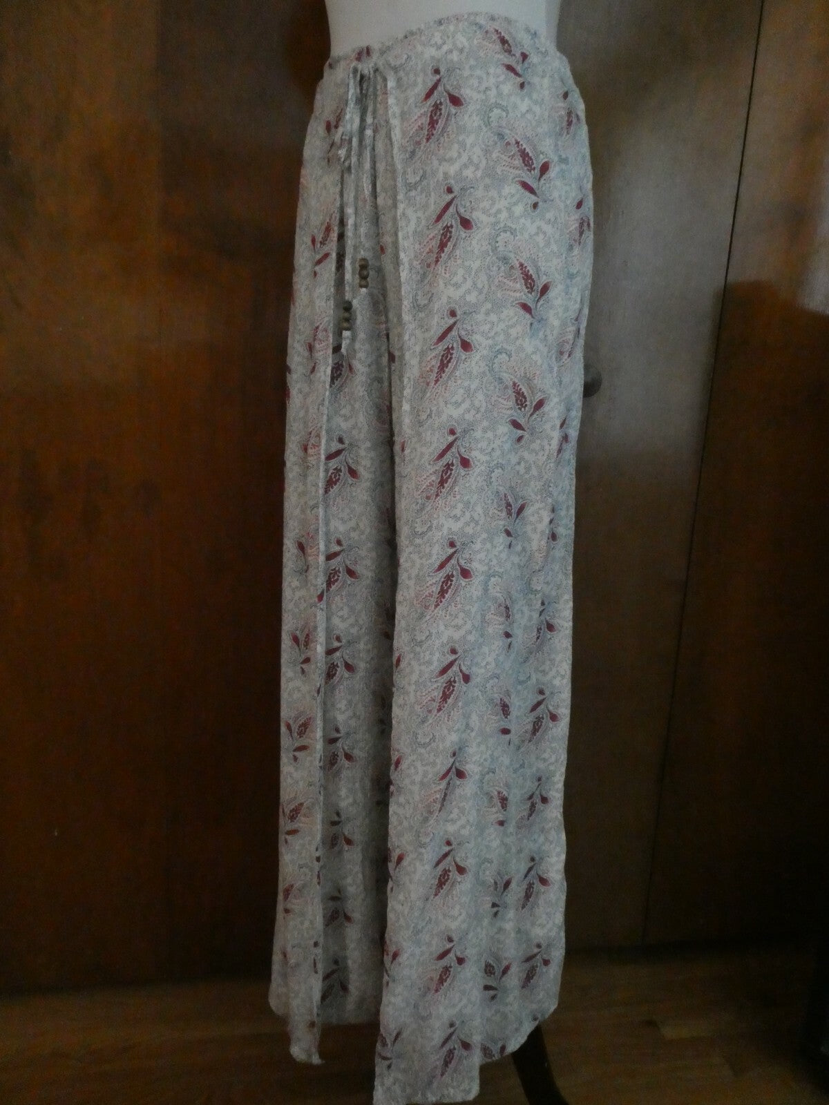 Denim & Supply Women’s Gray Floral Cotton Wide Leg Pants 