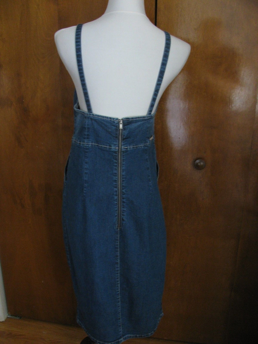 Guess women’s blue denim overalls inspired cotton dress New
