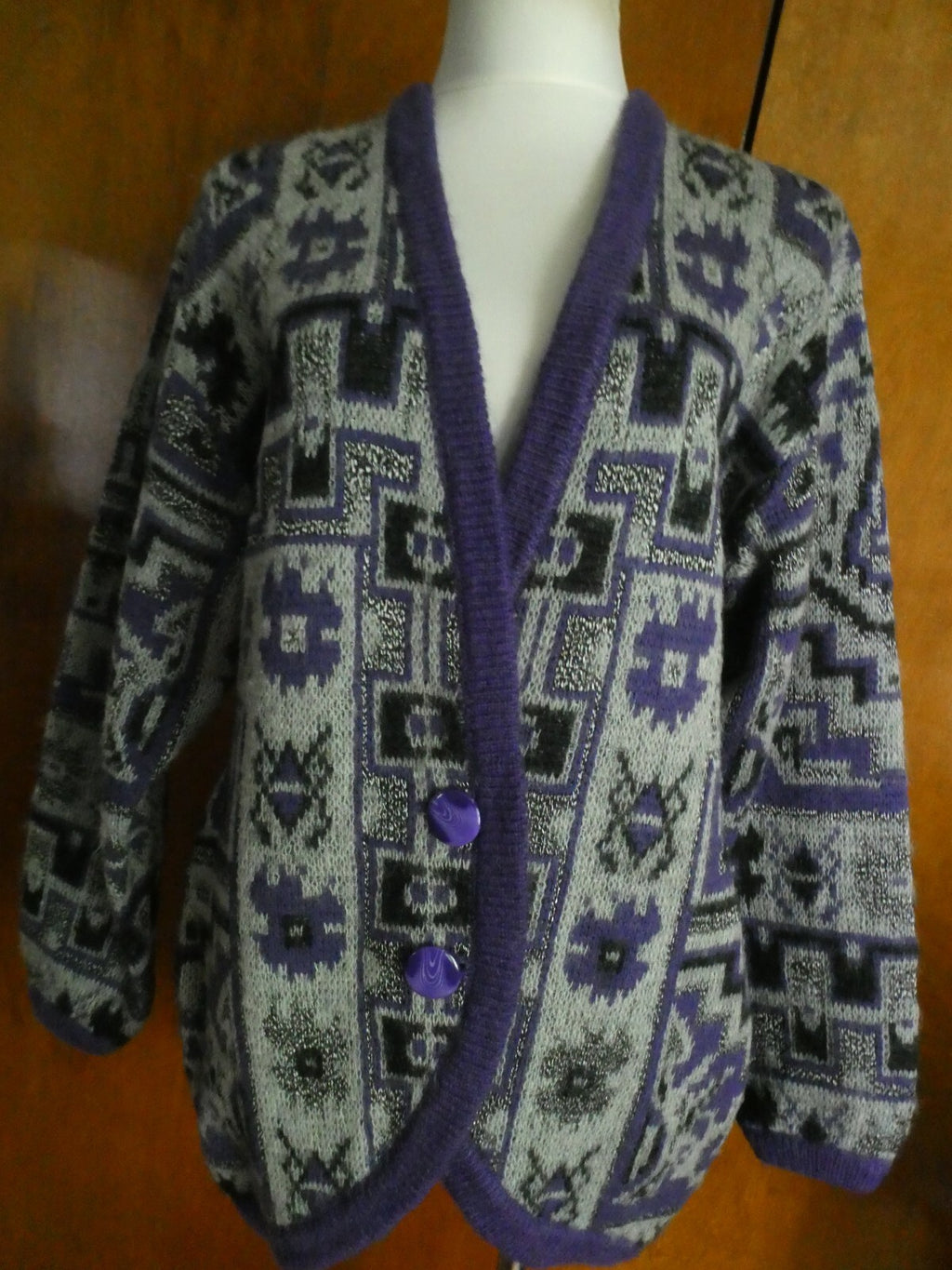 Vintage Wool Blend Sweater/Cardigan Ladies Fashion S.K.V.J. Medium