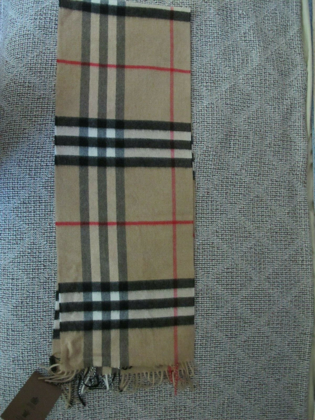 Burberry Classic Check Cashmere Scarf Camel