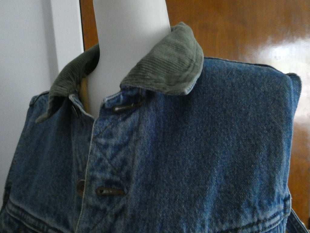 Ventura Denim Vest Cotton Quilted Lined Blue Jean Trucker Style Vintage Medium