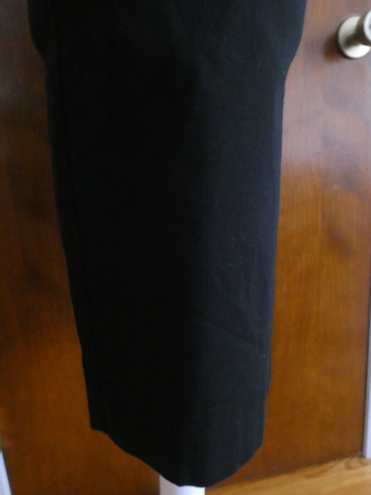 Bebe Black Pencil Skirt Button Front Lined Cotton Knee Length Chic Size 2