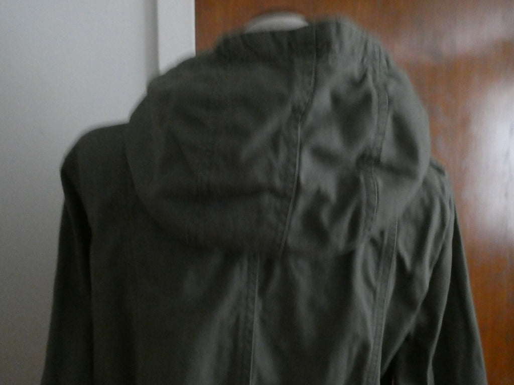 Forever 21 Women’s Olive/Khaki Cotton Hooded Coat Jacket Medium