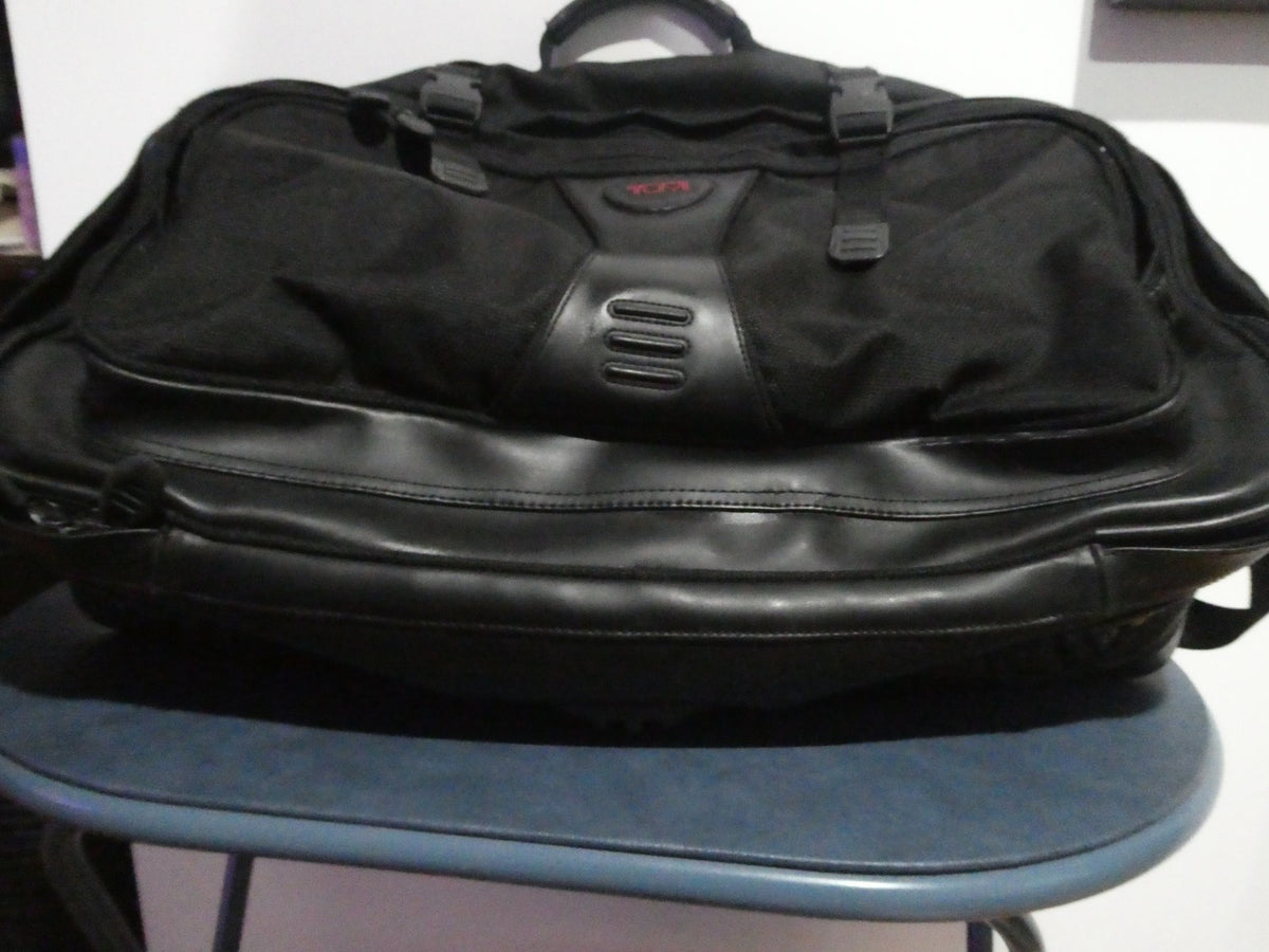 TUMI Expandable 3-in-1 Travel Bag Backpack Briefcase Black Ballistic Nylon 22"