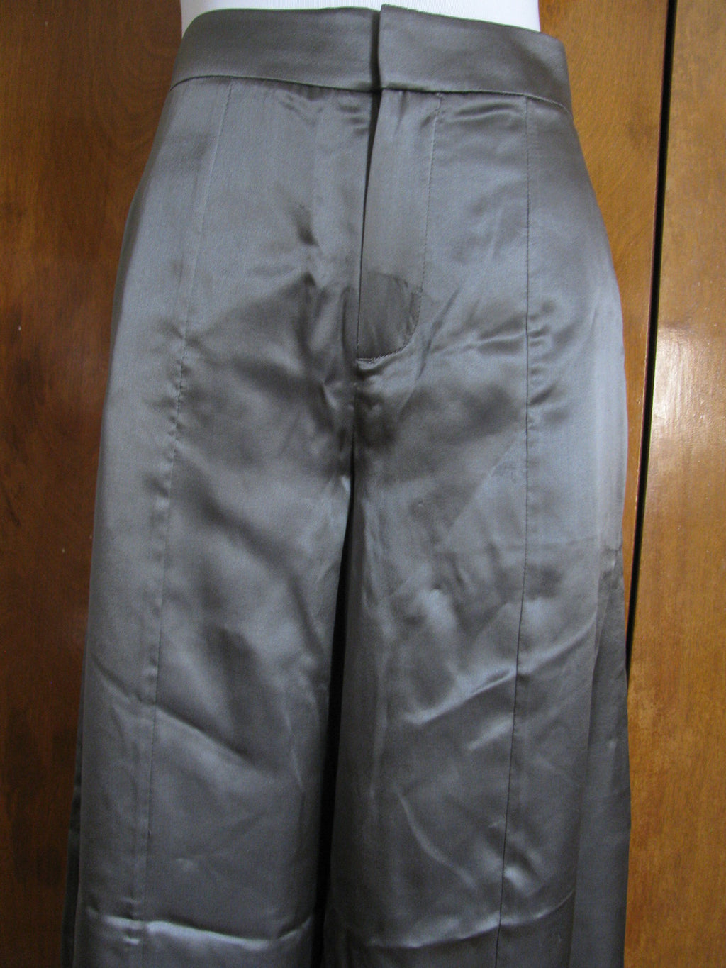 Theyskens Theory Theyskens Paige women silk silver steel dress pants 2 New W/Tag