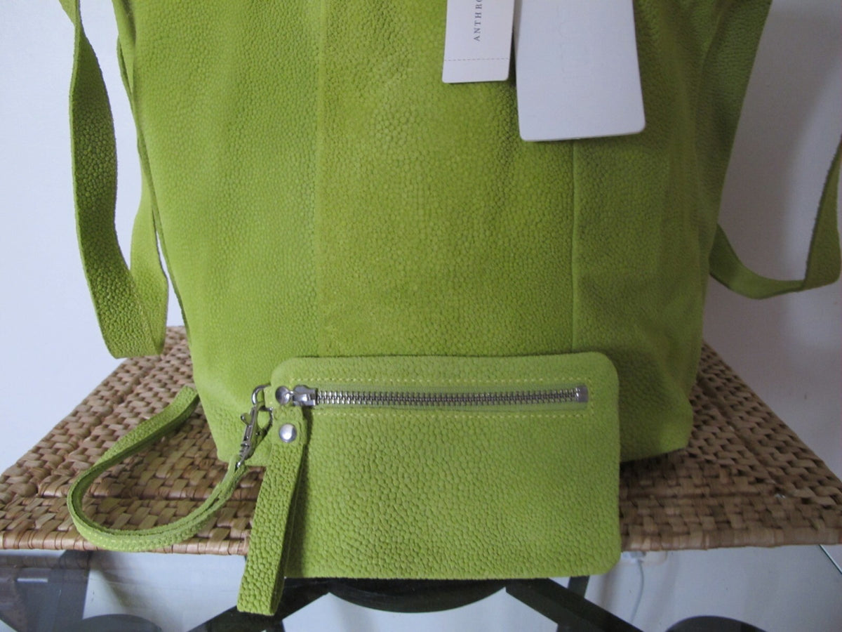 Anthropologie Lumi Women's Shoulder Bag Lime Genuine Leather