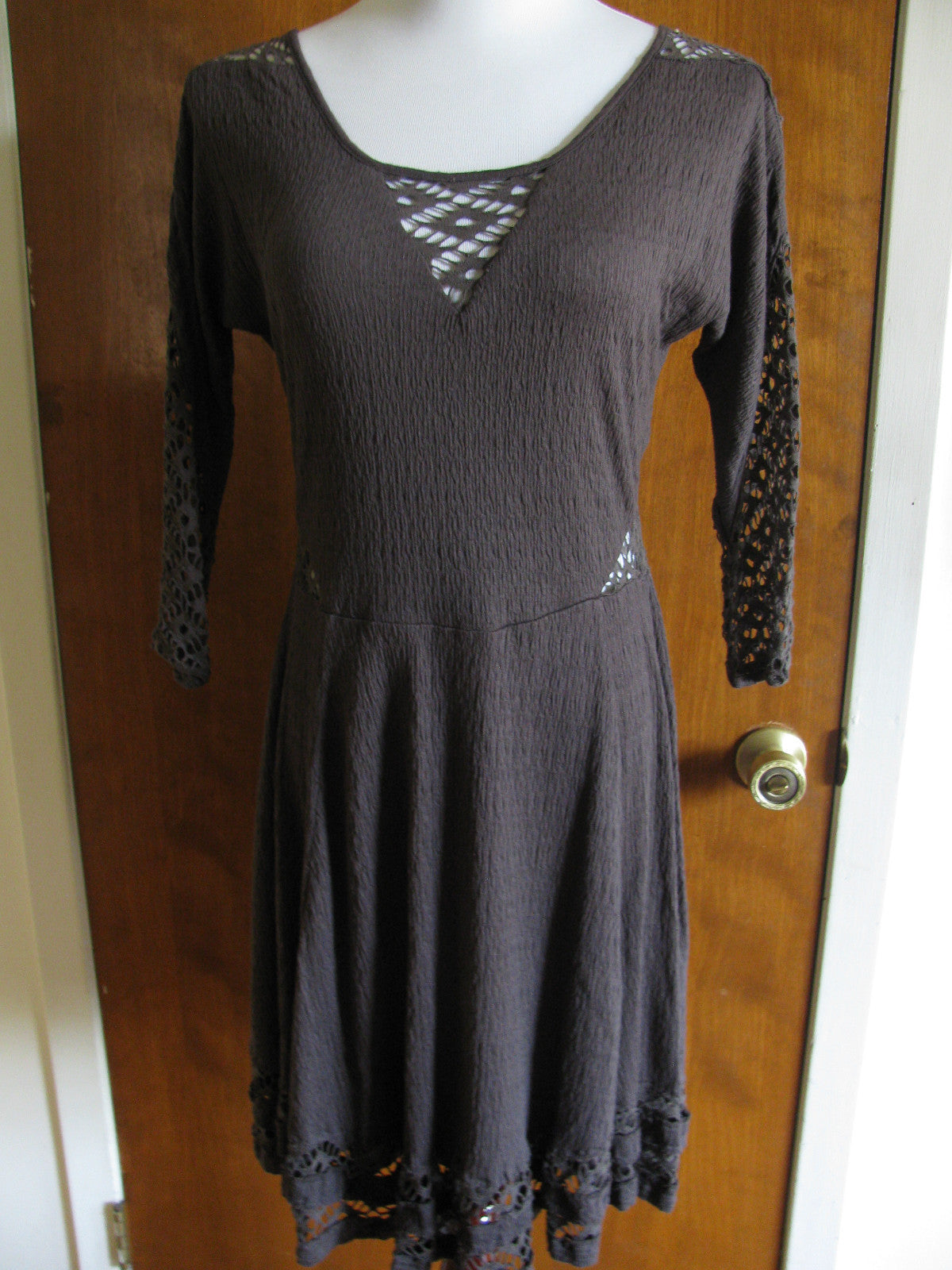 Free People womens brown soft rayon lined dress New runs small