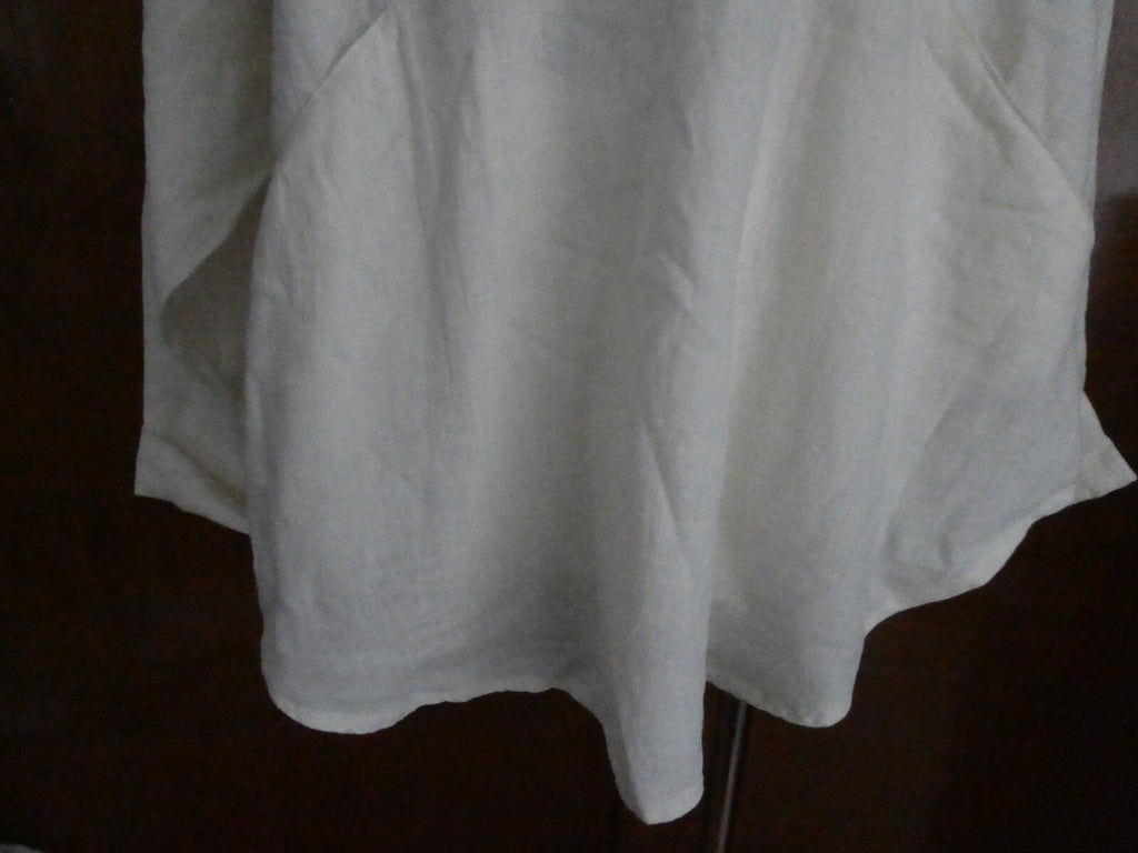 Free People women's ivory linen/rayon crocheted long sleeves top size small