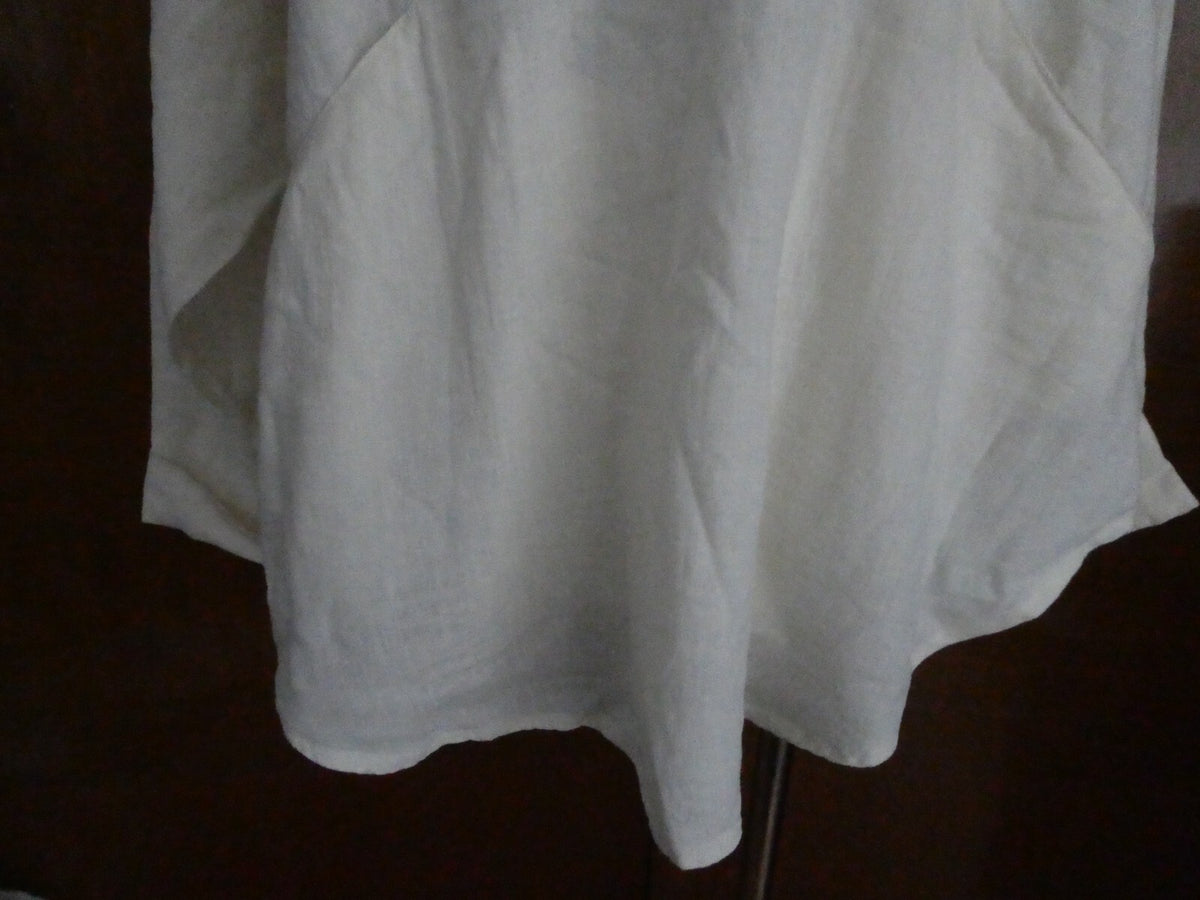 Free People women's ivory linen/rayon crocheted long sleeves top size small