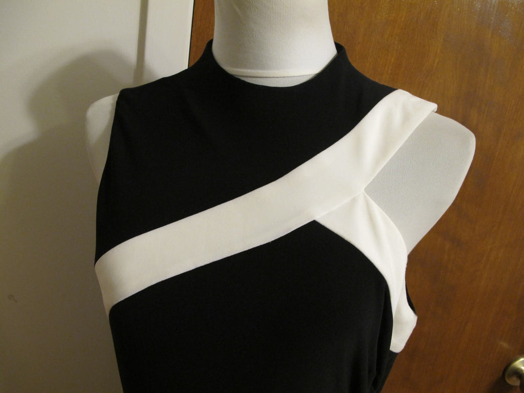 Ralph Lauren Women's Black White Evening Lined Dress 14