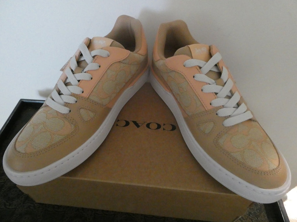 Coach Womens Faded Blush Clip Signature Court Low Top Sneakers Size 8B