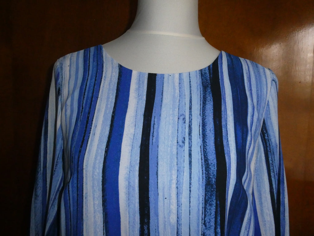 Apt. 9 Women’s Size 10 Blue Striped Shift Dress Lined Cutout Back NWT