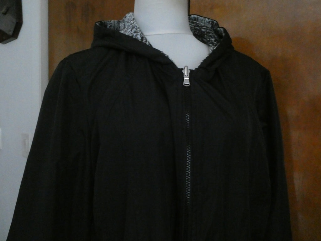 Avenue Women's Black/Multicolor Reversible Jacket Coat Size 18/20