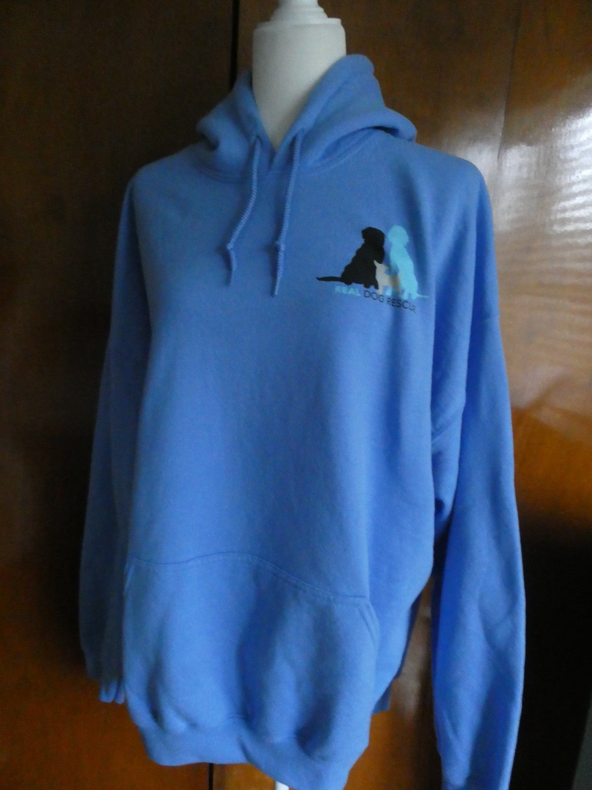 Gildan Heavy Blend 2XL Real Dog Rescue Blue Pullover Hoodie Sweatshirt Unisex