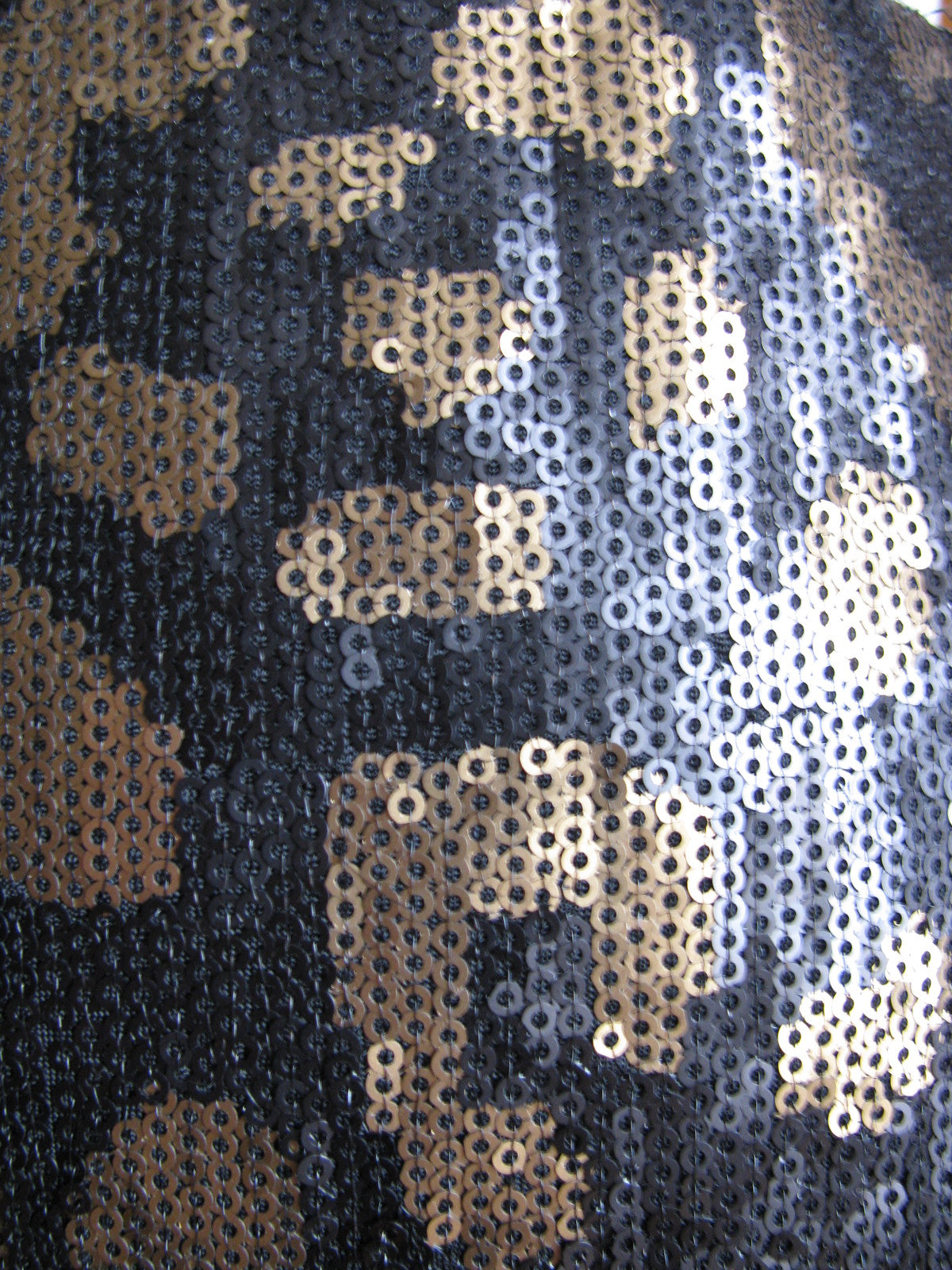 Tahari women’s black & gold sequin evening lined skirt 