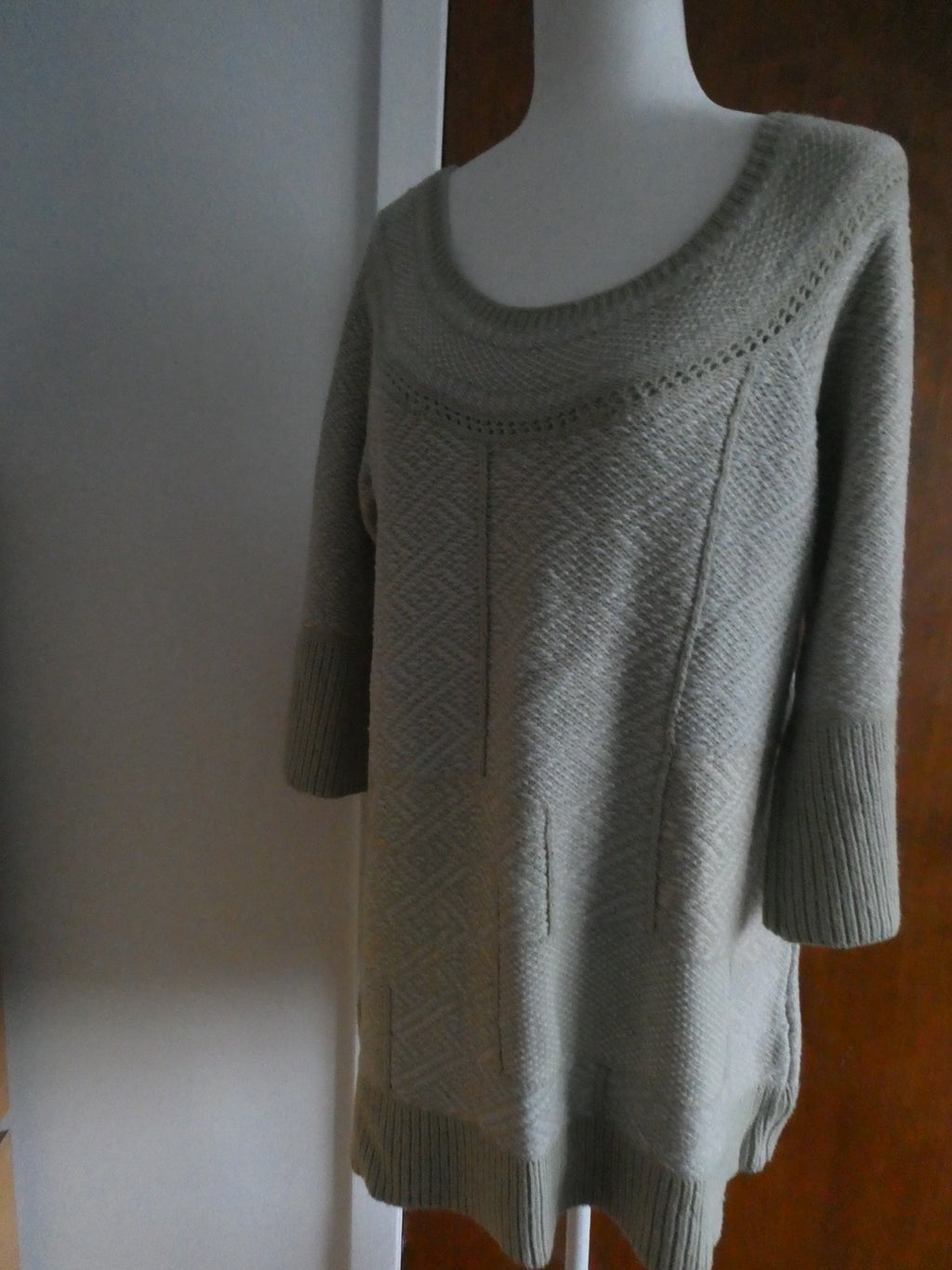 Free People Pale Sage Sweater Dress Size L NWT Oversized Knit Tunic Boho $138