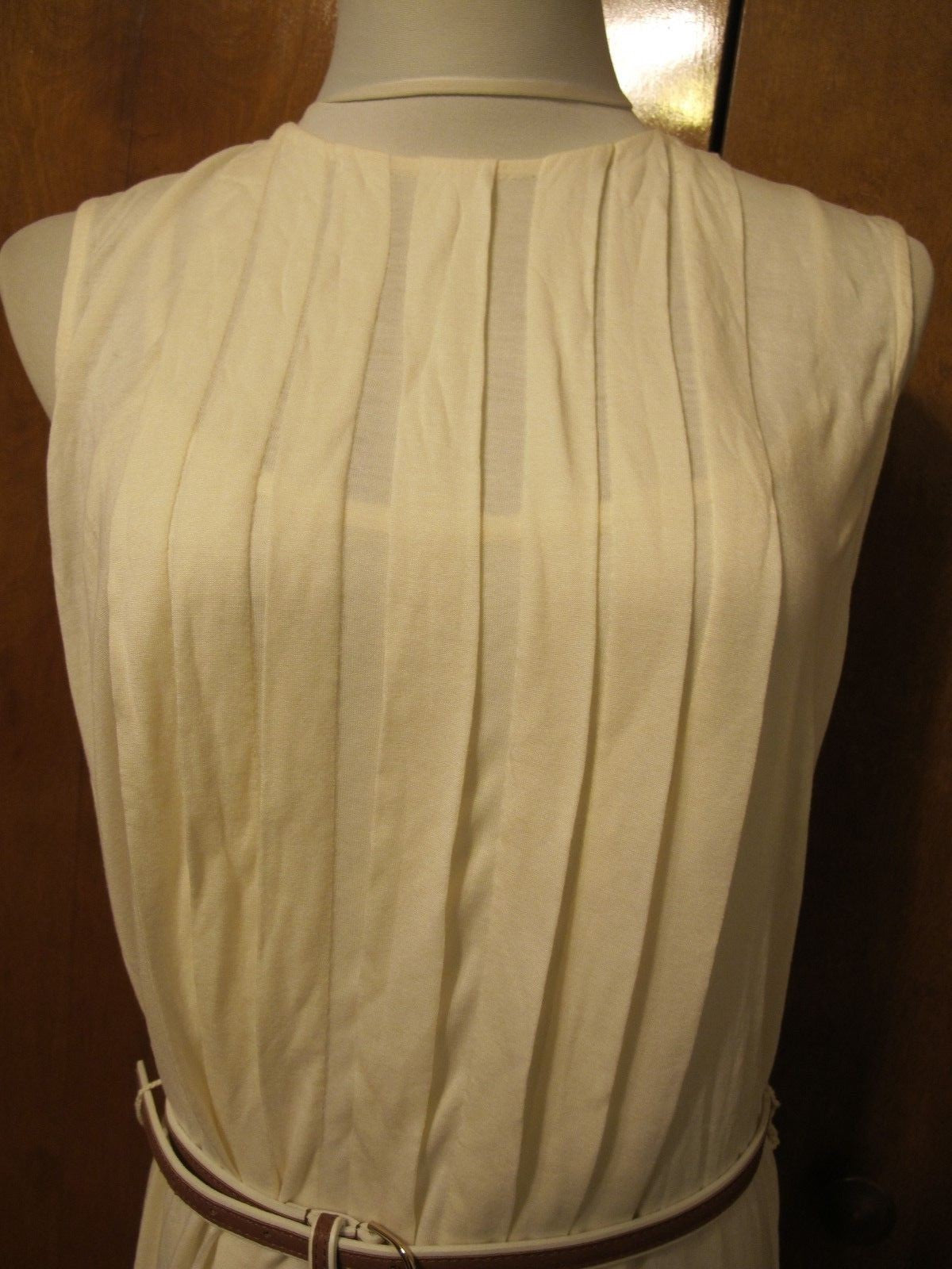 Ralph Lauren women's lined off white pleated dress 