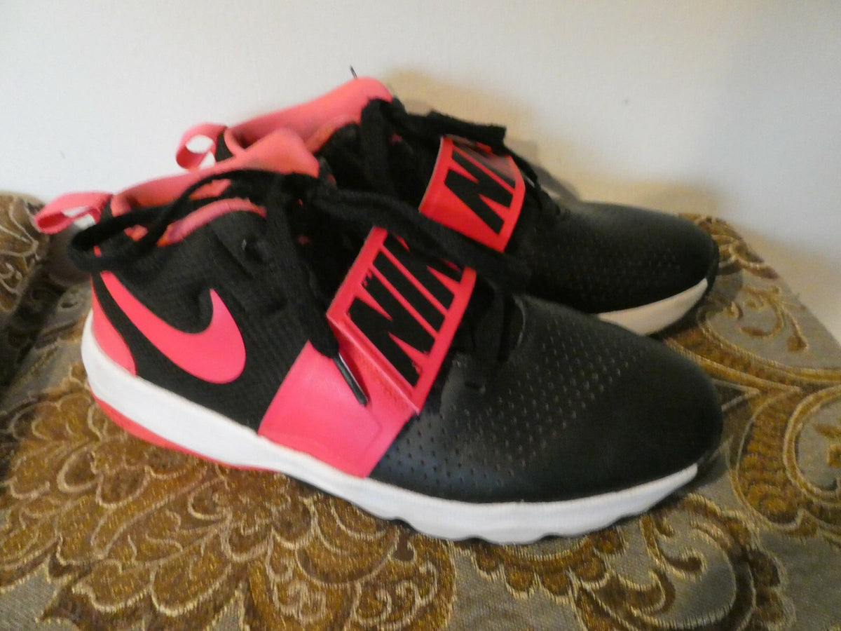 Nike Team Hustle Youth Girls Black Pink Sneakers Shoes 881941-002 Size 7Y