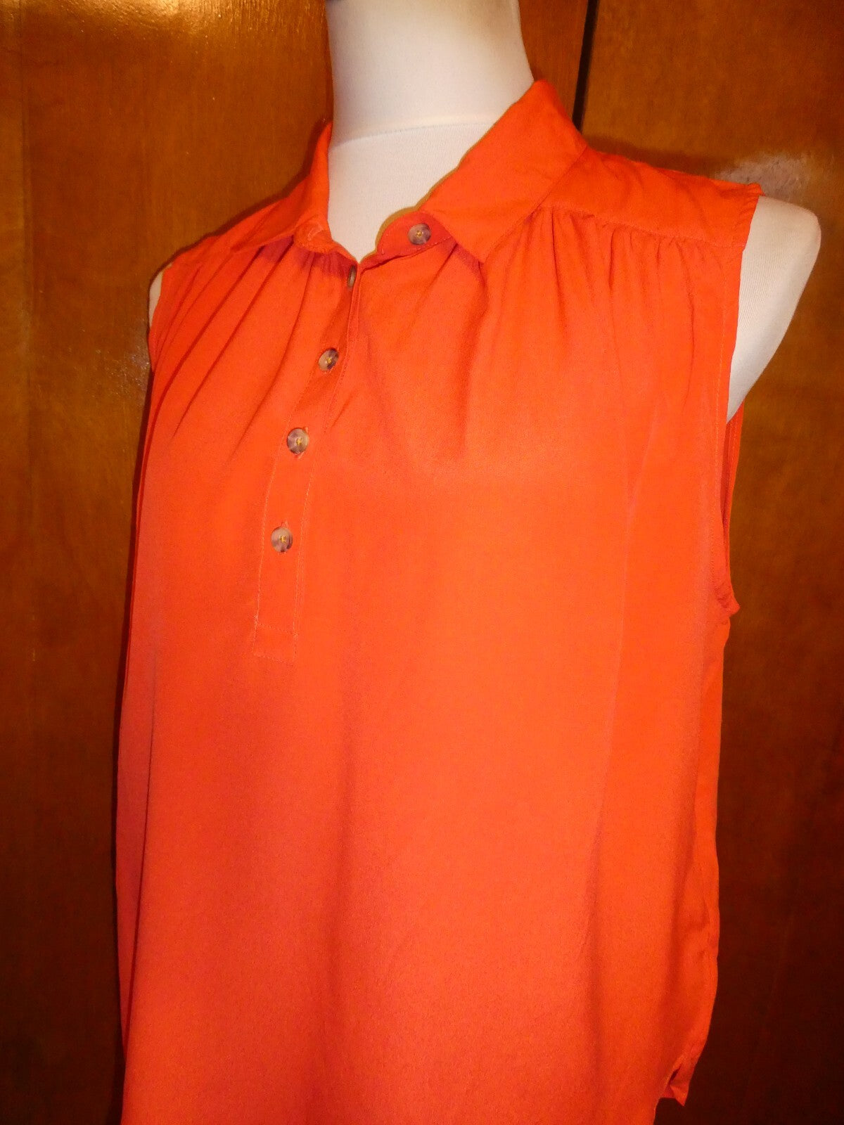 Anthropologie Orange Maeve Women's 100% Silk Blouse Size S, L