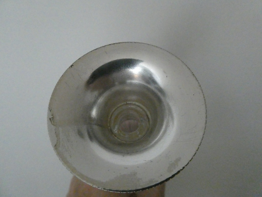 Vintage Made in Italy Glass Silver Tone Candlestick Candle Holder MCM 8"