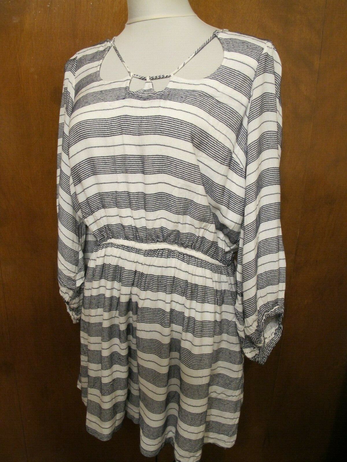Anthropologie Holding Horses White/Black Lined Tie Romper Jumpsuit Large