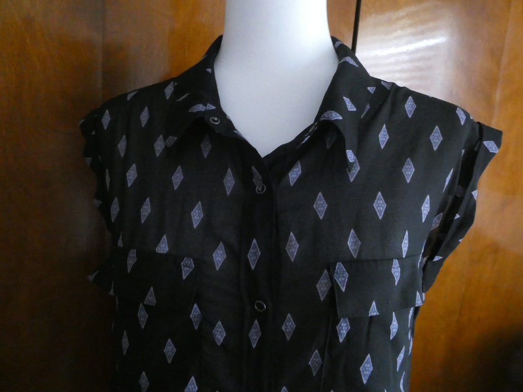 Free People women's black combo sleeveless snap-on full length sheer dress Large