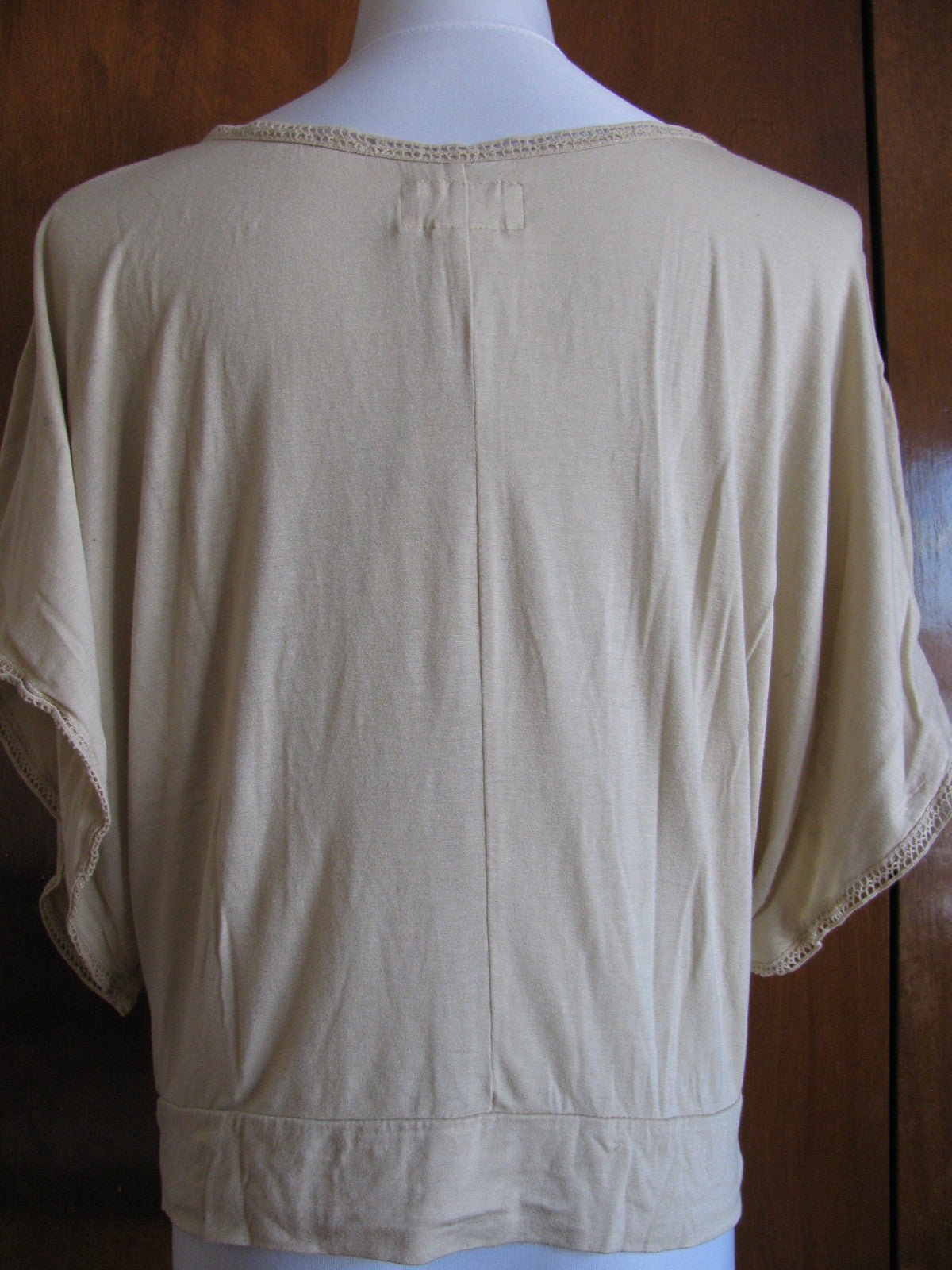 Denim & Supply Ralph Lauren women’s viscose beige detailed trimmed top Large 