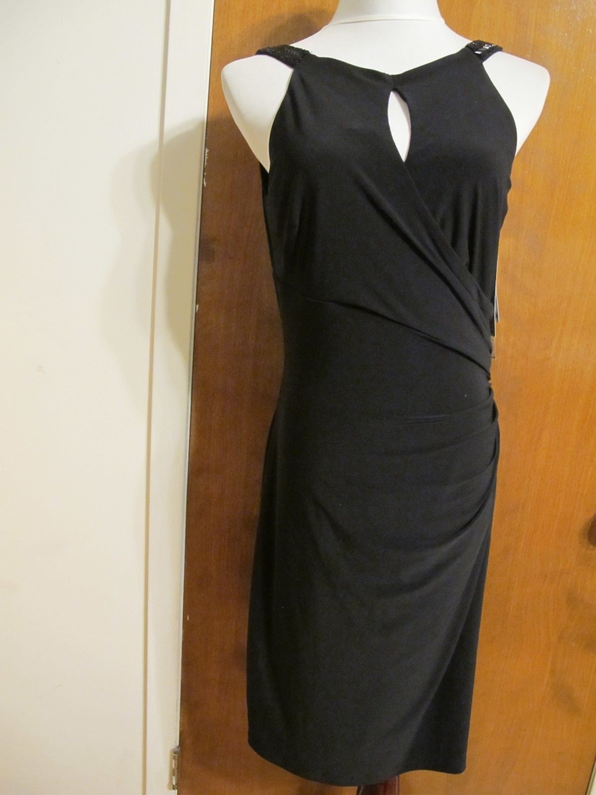 Ralph Lauren women's black sequined evening stylish NWT dress size 10 