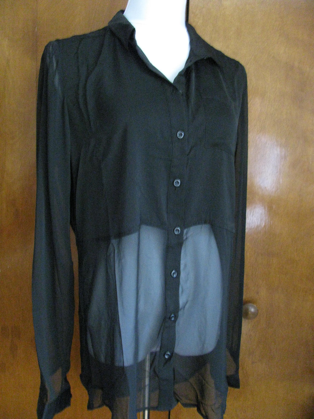 Free People women's black evening have lined long sleeves top medium 