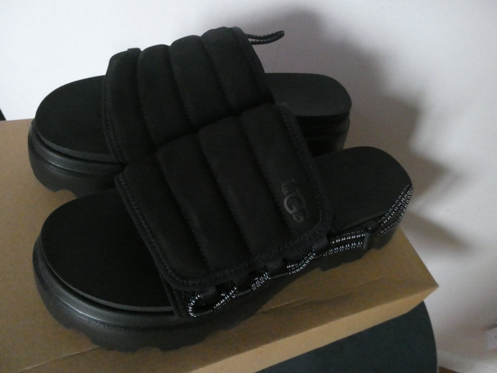 UGG Callie Platform Slide Sandals Black Women US 11 EU 42 New Chunky Lug Sole